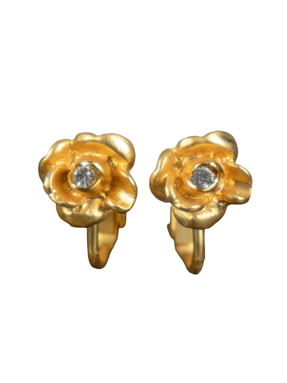 Vintage Avon Gold Earrings Gold Tone Floral Clip On Classic Ear Rings